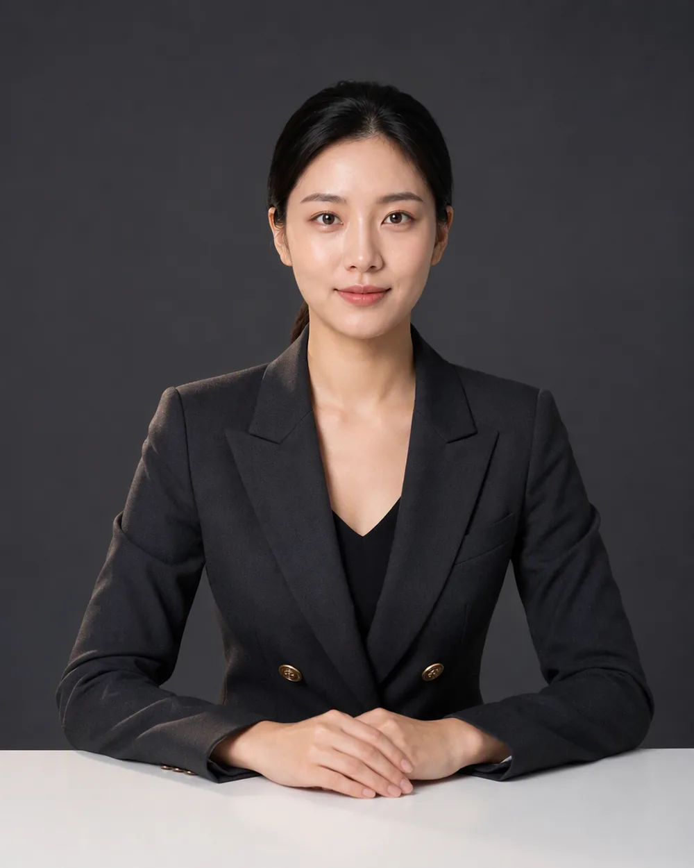 차콜 진행자 데스크 프로필