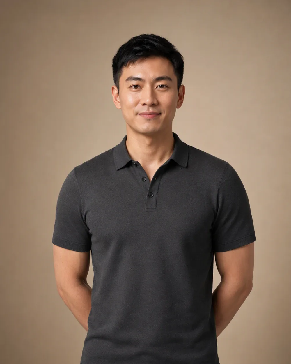 深灰 Polo 商务形象
